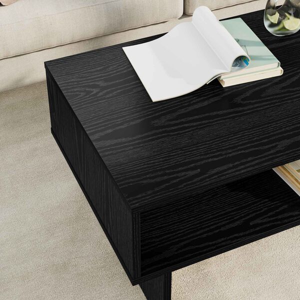 vidaXL Coffee Table Black Oak 80 x 46 x 35 cm Engineered Wood