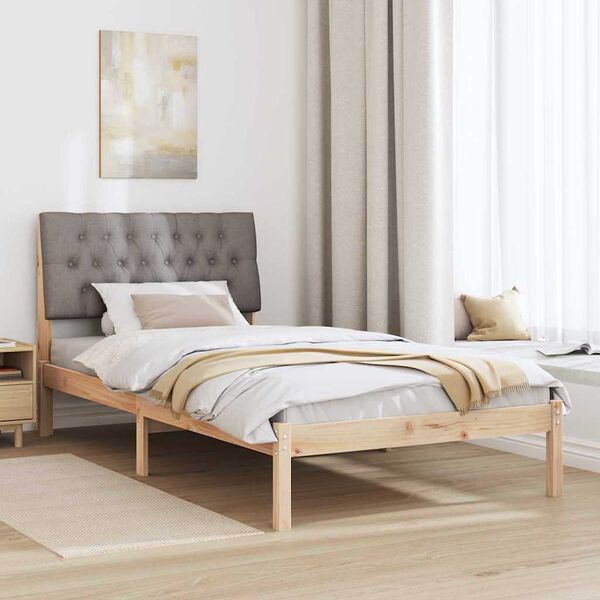 vidaXL Bed Frame with Upholstered Headboard Brown 100 x 200 cm