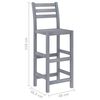 vidaXL 3 Piece Outdoor Bar Set Grey Solid Acacia Wood