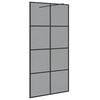 vidaXL Walk-in Shower Wall Black 100 x 195 cm Tempered Glass