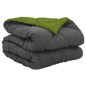 vidaXL Full Year Duvet Green and Anthracite 200 x 135 cm Microfiber