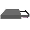 vidaXL Floating Wall Shelf High Gloss Grey 50x23x3.8 cm MDF