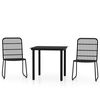 vidaXL 3 Piece Garden Dining Set Black