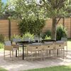 vidaXL Garden Dining Set 9 pcs Beige Poly Rattan