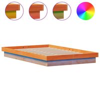 vidaXL LED Bed Frame Wax Brown 120x190 cm Small Double Solid Wood Pine