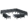 vidaXL Garden Sofa Set with Cushion 14 pcs Black Steel