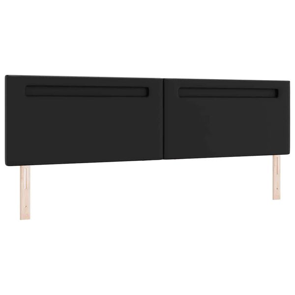 vidaXL LED Headboard Black 200 cm Faux Leather