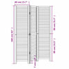vidaXL Room Divider 3 Panels White Solid Wood Paulownia