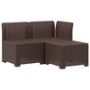 vidaXL 3-Seater Garden Sofa Rattan Look PP Brown
