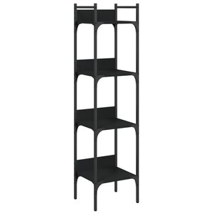 vidaXL Bookshelf 4-Tier Black 35x30x138,5 cm Engineered Wood