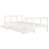 vidaXL Kids Bed Frame with Drawers White 90x190 cm Solid Wood Pine