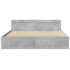 vidaXL Bed Frame with Headboard without Mattress Concrete Grey 180x200 cm Super King