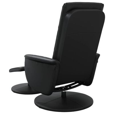 vidaXL Massage Recliner Chair with Footstool Black Faux Leather