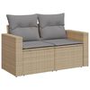 vidaXL 11 Piece Garden Sofa Set with Cushions Beige Poly Rattan