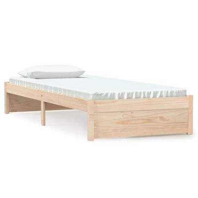 vidaXL Bed Frame Solid Wood 75x190 cm Small Single