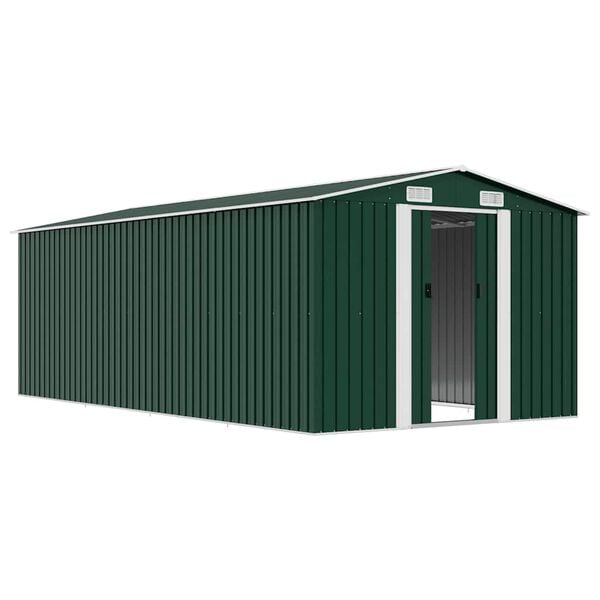 vidaXL Garden Shed 257x489x181 cm Metal Green