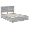 vidaXL Bed Frame with Drawer Grey Sonoma 135 x 190 cm Engineered Wood