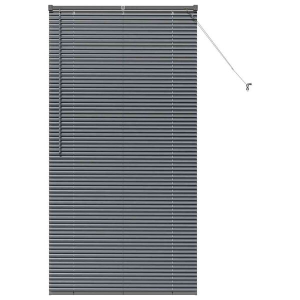 vidaXL Venetian Blinds with Curtains Dark Grey 175 x 95 cm Aluminium