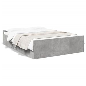 vidaXL Bed Frame with Drawers without Mattress Concrete Grey 120x200 cm