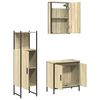 vidaXL 3 Piece Bathroom Furniture Set Sonoma Oak Engineered Wood