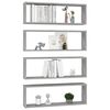 vidaXL Wall Cube Shelf 4 pcs Concrete Grey 80x15x26.5 cm Engineered Wood