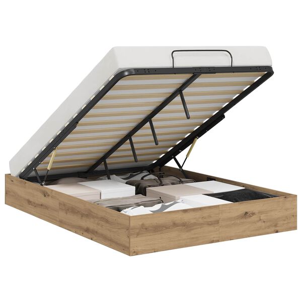 vidaXL Ottoman Bed Frame Artisan Oak 140 x 200 cm Engineered Wood