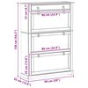 vidaXL Shoe Cabinet Corona White 99 x 32 x 138 cm Solid Pine Wood