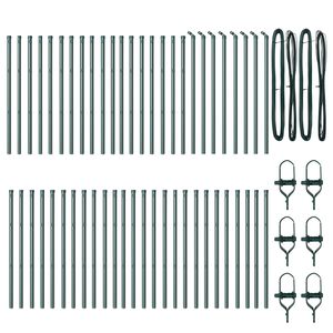 vidaXL Fence Post 52 pcs Green 3.2 x 3.2 x 100 cm