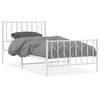 vidaXL Metal Bed Frame without Mattress with Footboard&nbsp;White 100x200cm