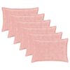 vidaXL Cushion Cover 6 pcs HOUTEN Pink 30 x 50 cm Faux Rabbit Fur