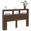 vidaXL Headboard Cabinet with LED Brown Oak 160x17x102 cm