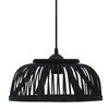 vidaXL Pendant Lamp Black Bamboo 40 W 34x14.5 cm Semicircle E27