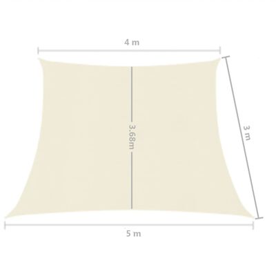 vidaXL Sunshade Sail 160 g/m² Cream 4/5x3 m HDPE
