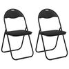vidaXL Folding Chair 2 pcs Black 48 x 43.5 x 81 cm Faux Leather