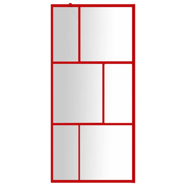vidaXL Walk-in Shower Wall with Clear ESG Glass Red 90x195 cm