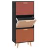 vidaXL Shoe Cabinet Black 52x25x120 cm Engineered Wood