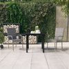 vidaXL 3 Piece Garden Dining Set Grey and Black