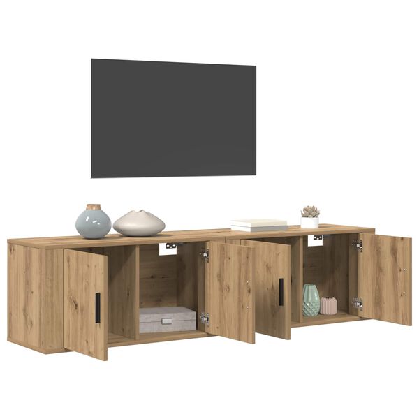 vidaXL Wall-mounted TV Cabinet Set 2 pcs Artisan Oak 80 x 34.5 x 40 cm