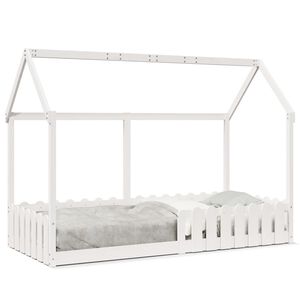 vidaXL Kids'House Bed Frame without Mattress White 90x200 cm