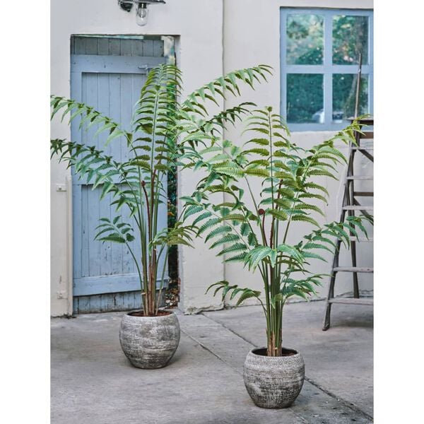 Emerald Artificial Leather Fern 150 cm in Pot Green
