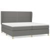vidaXL Box Spring Bed with Mattress Dark Grey 200x200 cm Fabric
