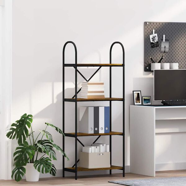 vidaXL Bookshelf Smoked Oak 60 x 30 x 146 cm Engineered wood