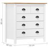 vidaXL Sideboard Hill White 79x40x80 cm Solid Pine Wood