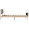 vidaXL Bed Frame with Headboard Light Grey 90 x 200 cm Solid Pine Wood