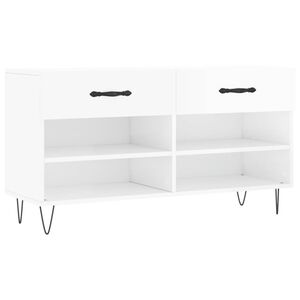 vidaXL Shoe Bench High Gloss White 102x35x55 cm Engineered Wood