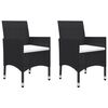 vidaXL 3 Piece Garden Bistro Set Poly Rattan and Solid Wood Black