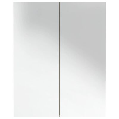 vidaXL Bathroom Mirror Cabinet 60x15x75 cm MDF White and Oak