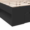 vidaXL Bed Frame with Drawers without Mattress Black 180x200 cm Super King