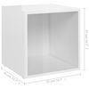 vidaXL TV Cabinet High Gloss White 37x35x37 cm Engineered Wood