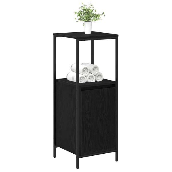vidaXL Bathroom Cabinet with Shelves Black Oak 36x35x95 cm